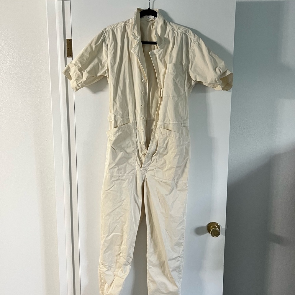 Alex Mill Short Sleeved Jumpsuit in White